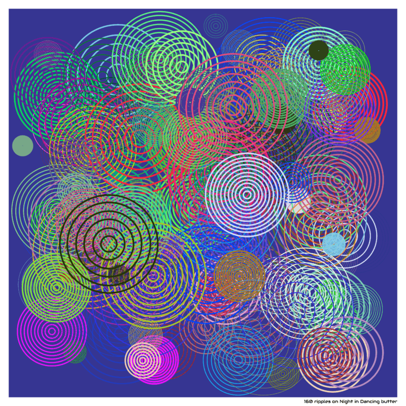 160 ripples on Night in Dancing butter