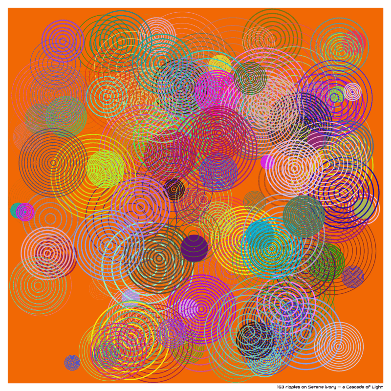 163 ripples on Serene ivory — a Cascade of Light