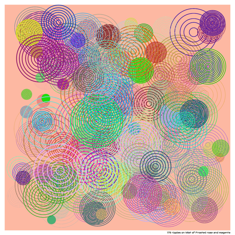 179 ripples on Mist of Frosted rose and magenta