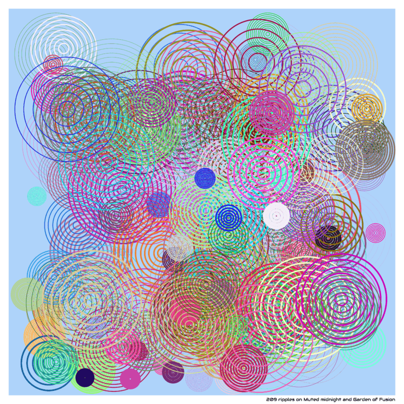 209 ripples on Muted midnight and Garden of Fusion