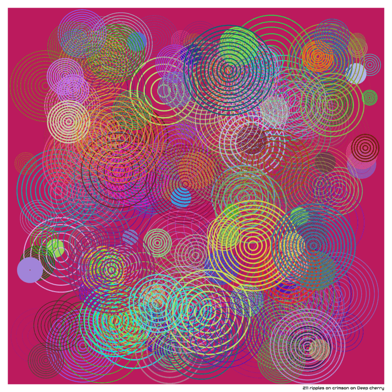211 ripples on crimson on Deep cherry