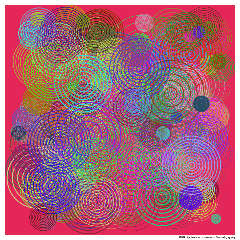 243 ripples on crimson in Velvety grey