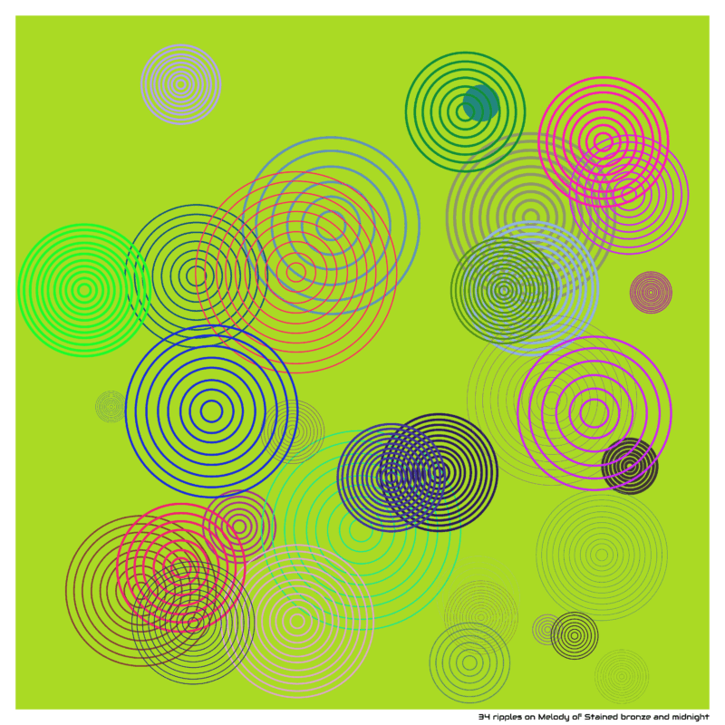 34 ripples on Melody of Stained bronze and midnight