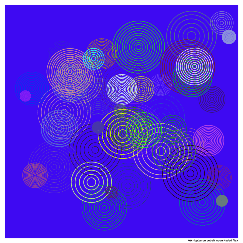 49 ripples on cobalt upon Faded flax