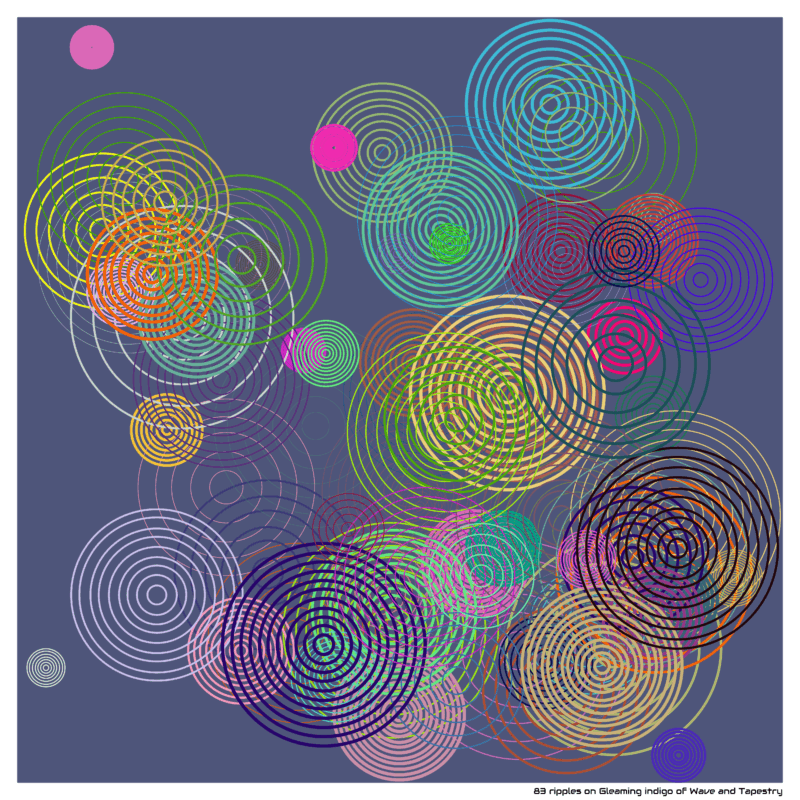83 ripples on Gleaming indigo of Wave and Tapestry
