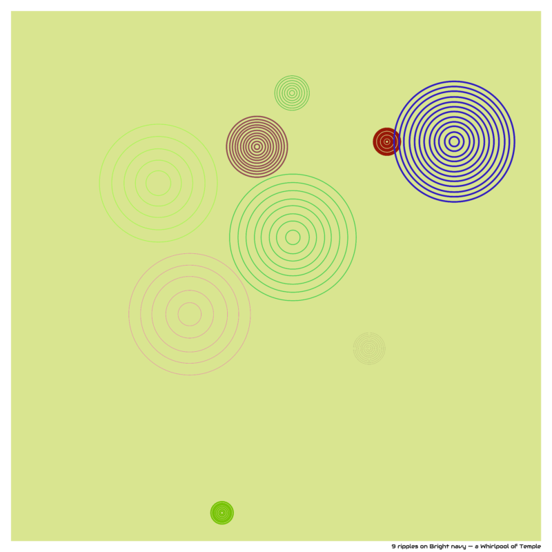 9 ripples on Bright navy — a Whirlpool of Temple