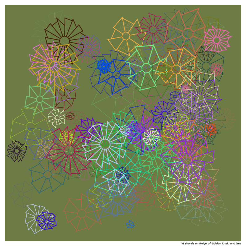 118 shards on Reign of Golden khaki and lime