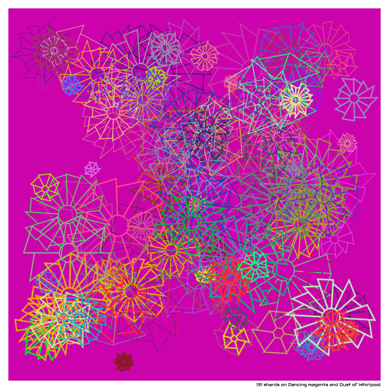 131 shards on Dancing magenta and Dust of Whirlpool