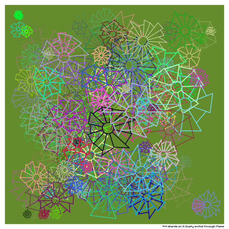 144 shards on A Dusty orchid through Flame