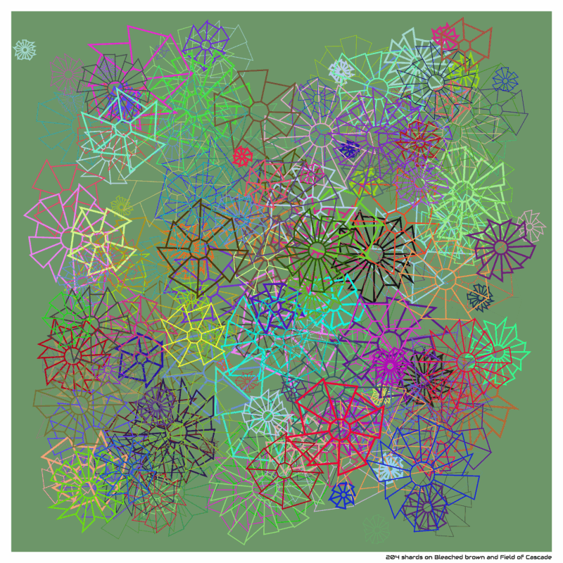 204 shards on Bleached brown and Field of Cascade