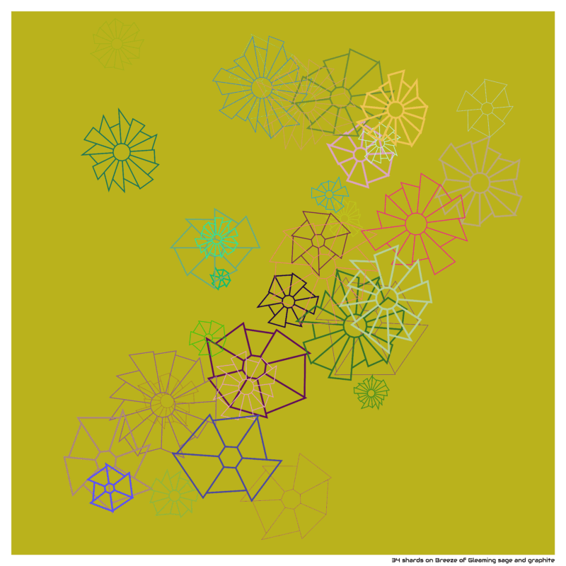 34 shards on Breeze of Gleaming sage and graphite