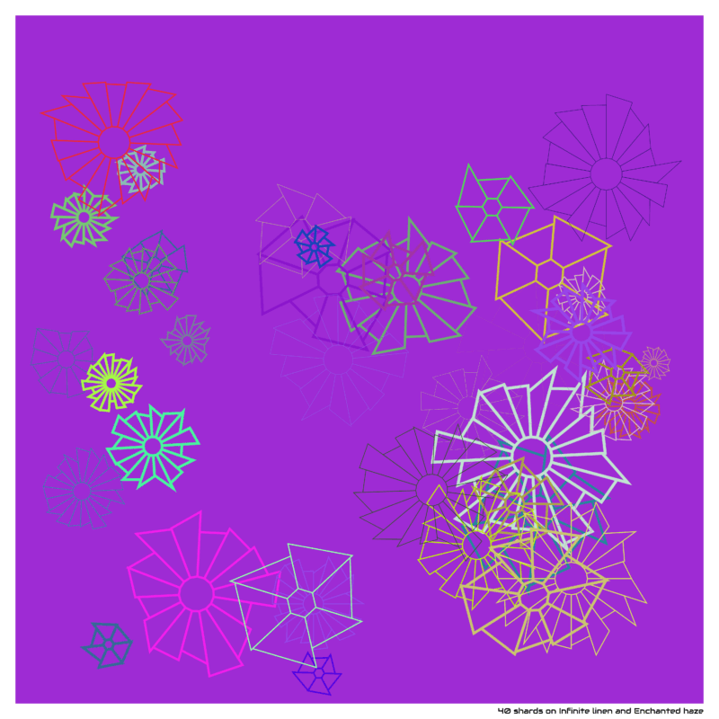 40 shards on Infinite linen and Enchanted haze