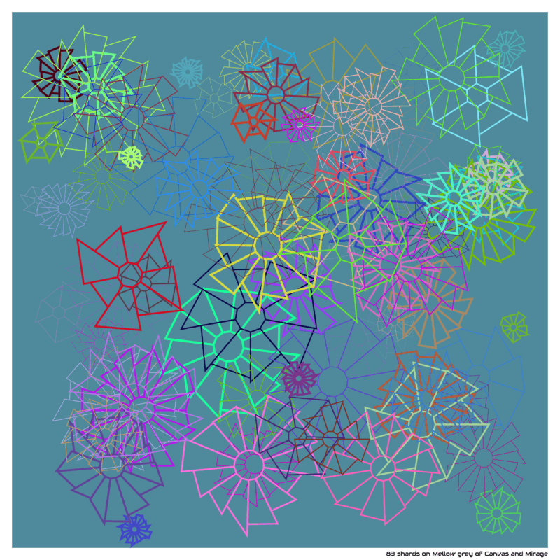 83 shards on Mellow grey of Canvas and Mirage