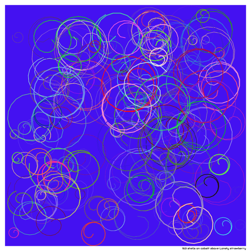 163 shells on cobalt above Lonely strawberry
