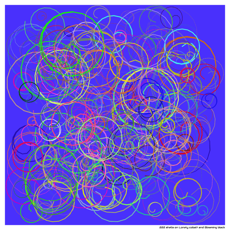 222 shells on Lonely cobalt and Gleaming black