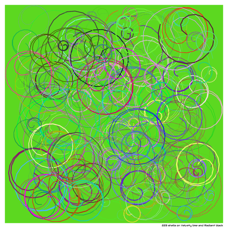223 shells on Velvety lime and Radiant black