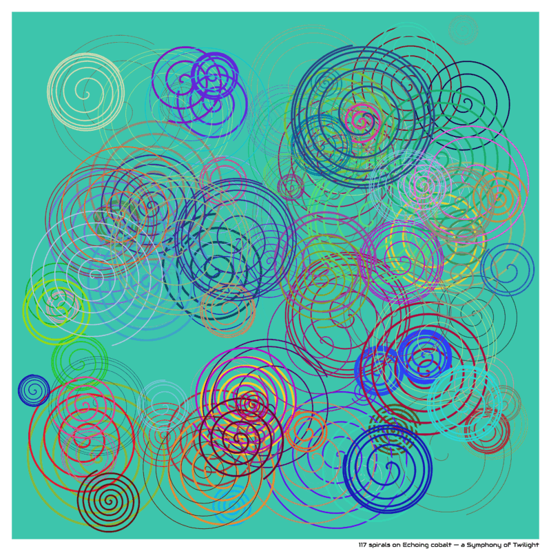 117 spirals on Echoing cobalt — a Symphony of Twilight