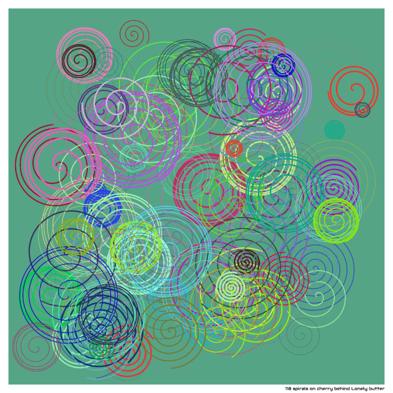 118 spirals on cherry behind Lonely butter