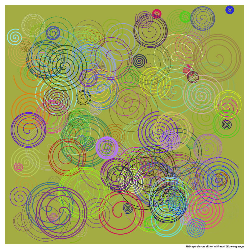 169 spirals on silver without Glowing sage