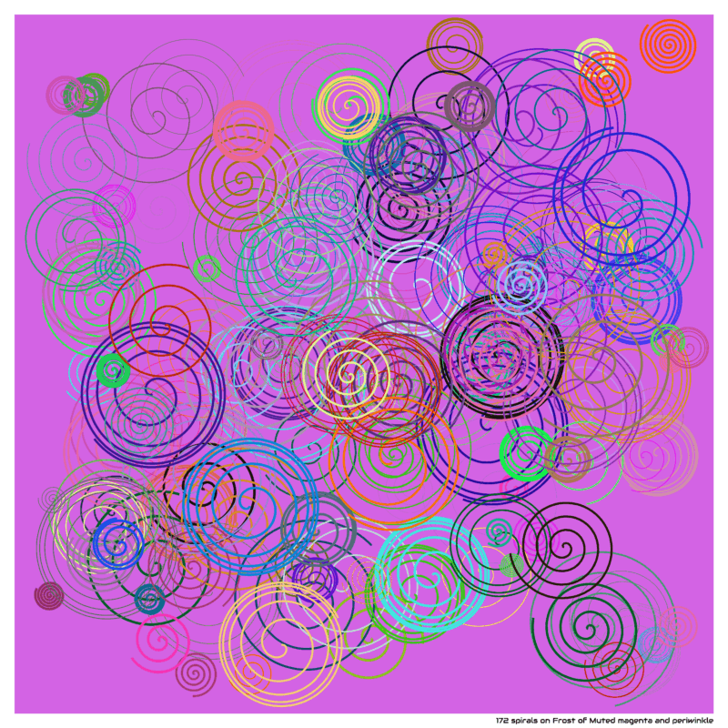 172 spirals on Frost of Muted magenta and periwinkle