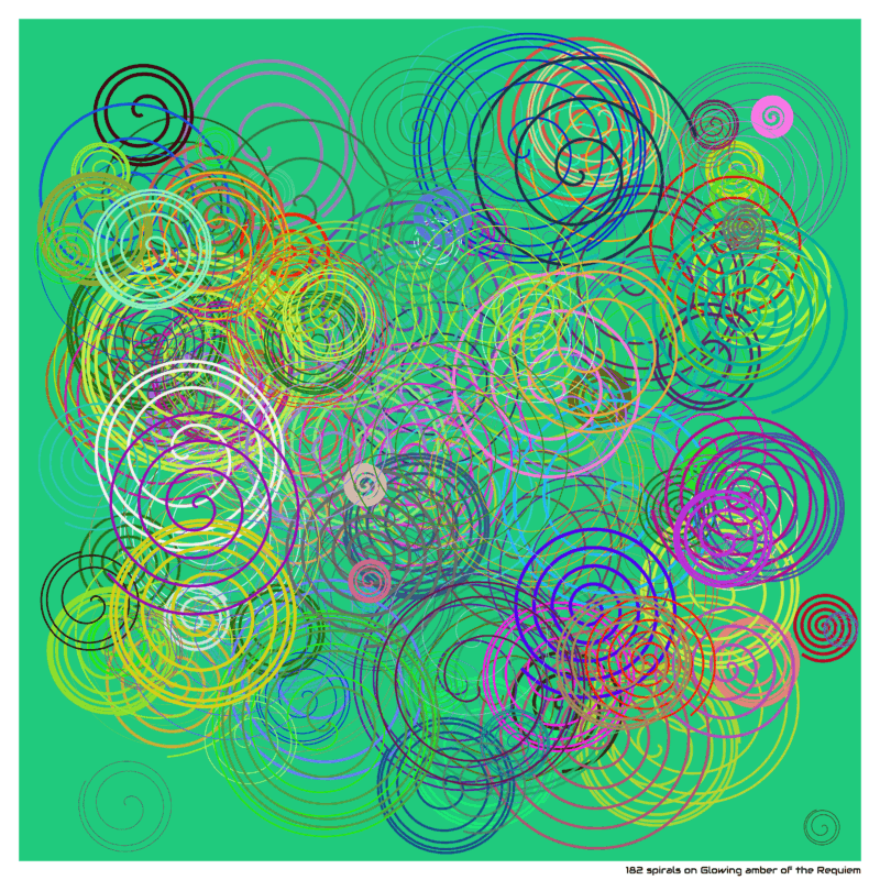 182 spirals on Glowing amber of the Requiem