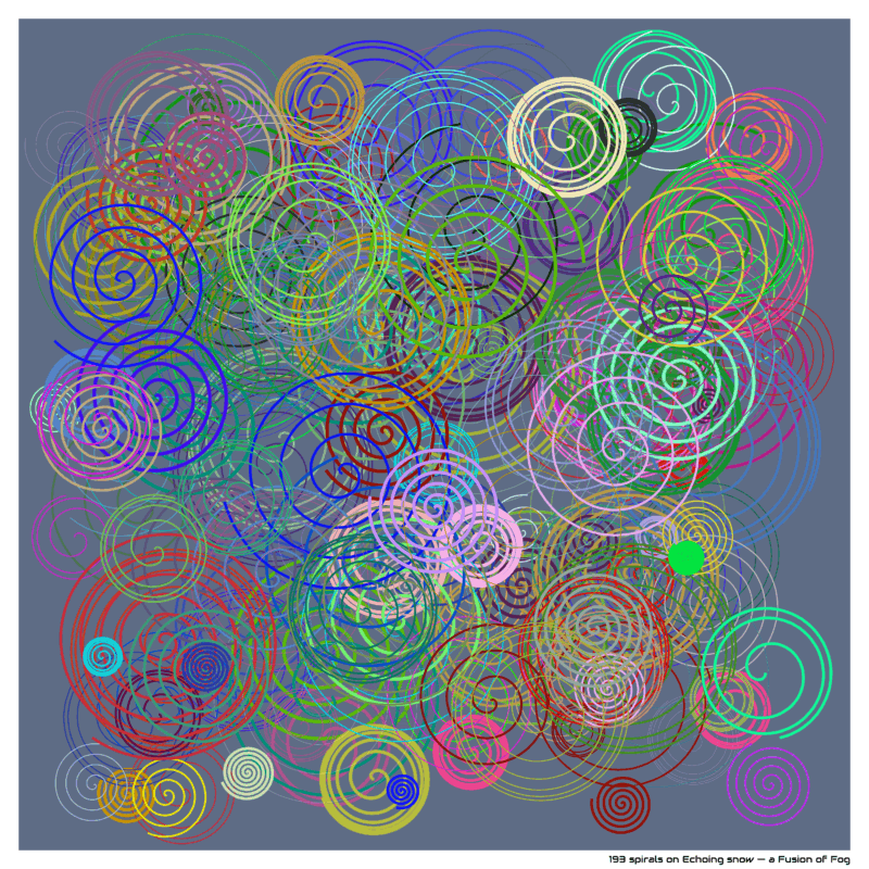 193 spirals on Echoing snow — a Fusion of Fog