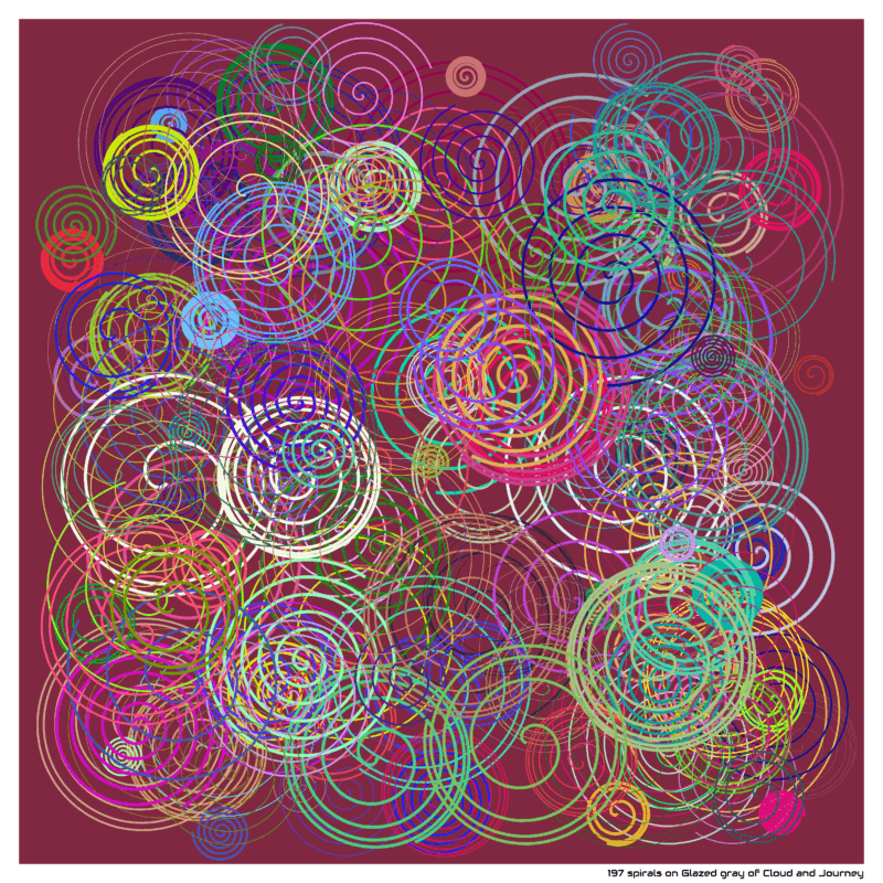 197 spirals on Glazed gray of Cloud and Journey
