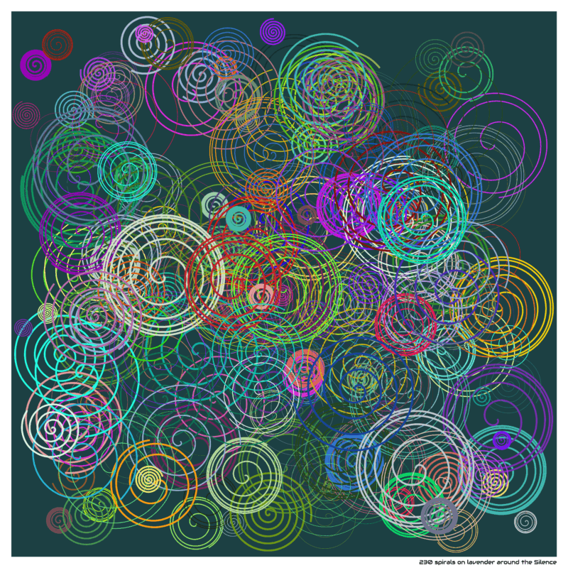 230 spirals on lavender around the Silence