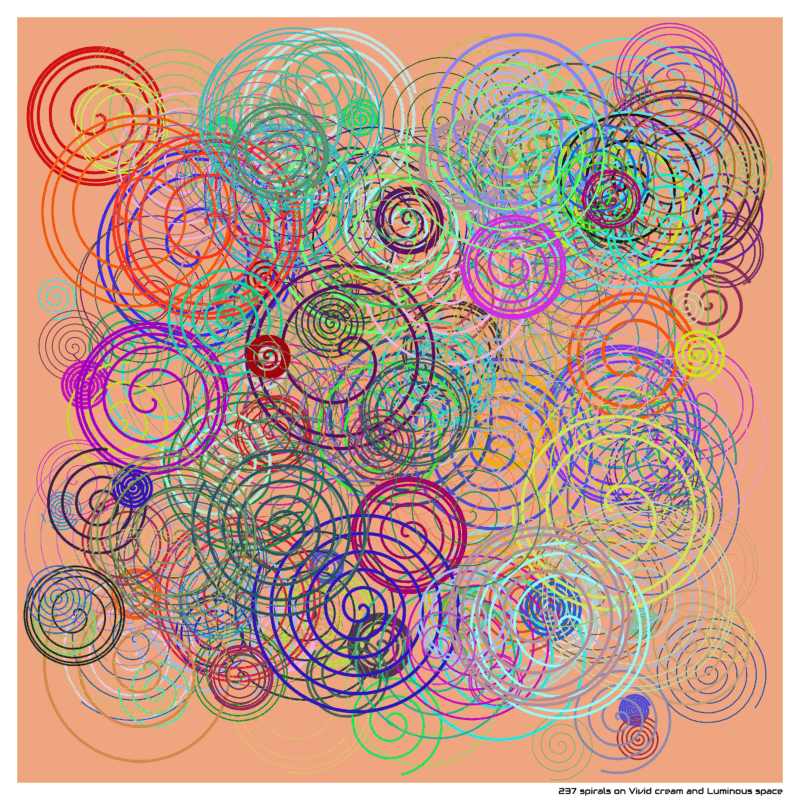 237 spirals on Vivid cream and Luminous space