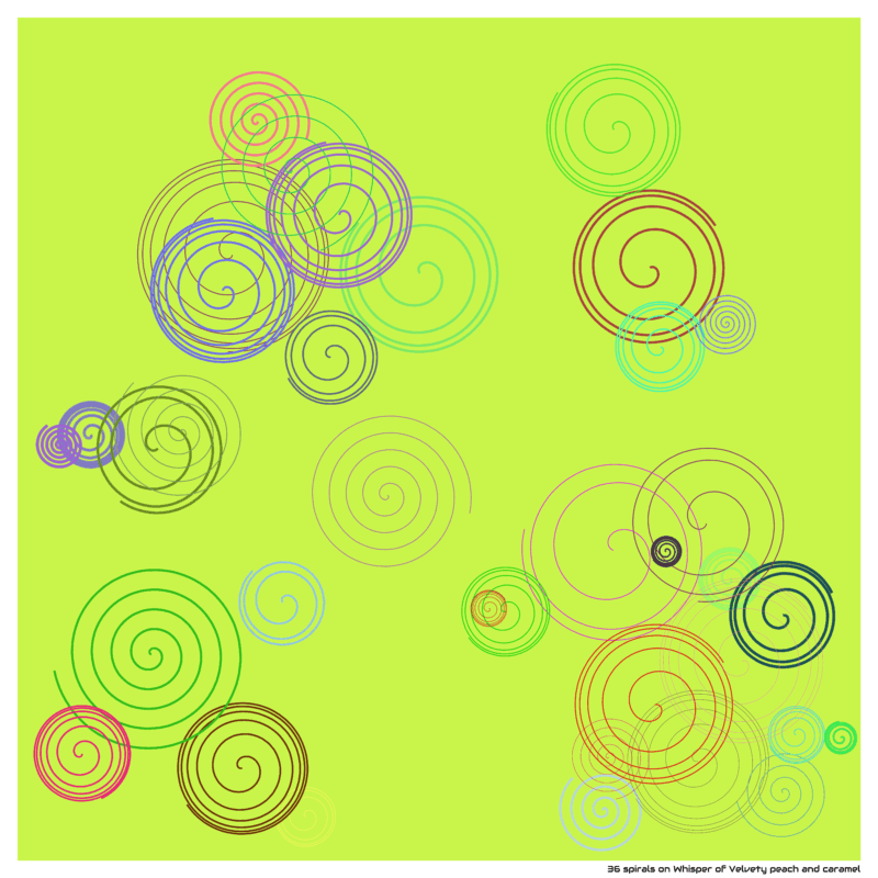 36 spirals on Whisper of Velvety peach and caramel