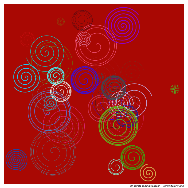 37 spirals on Smoky peach — a Infinity of Flame