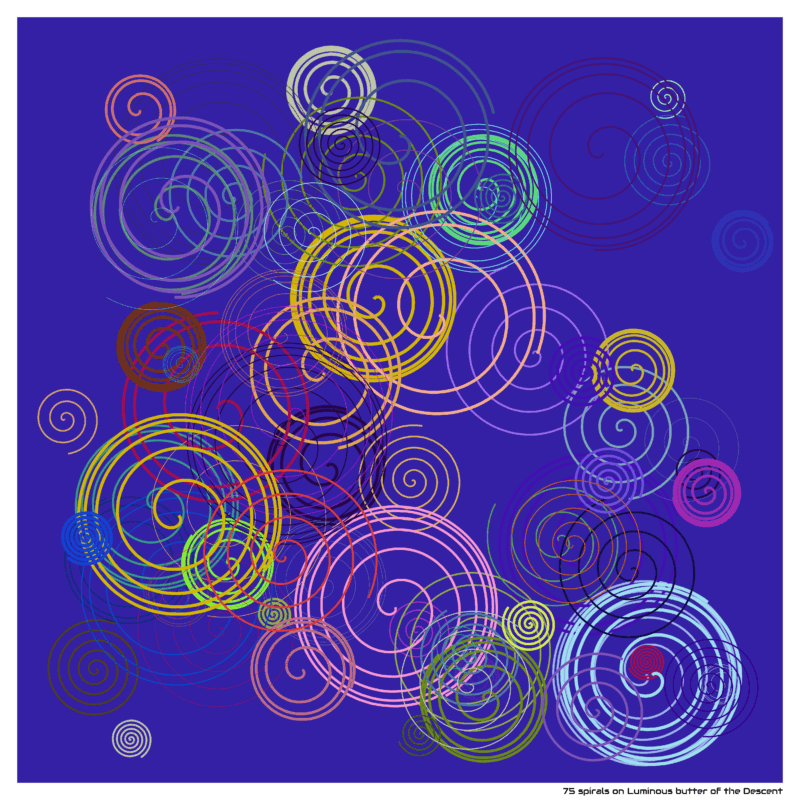 75 spirals on Luminous butter of the Descent