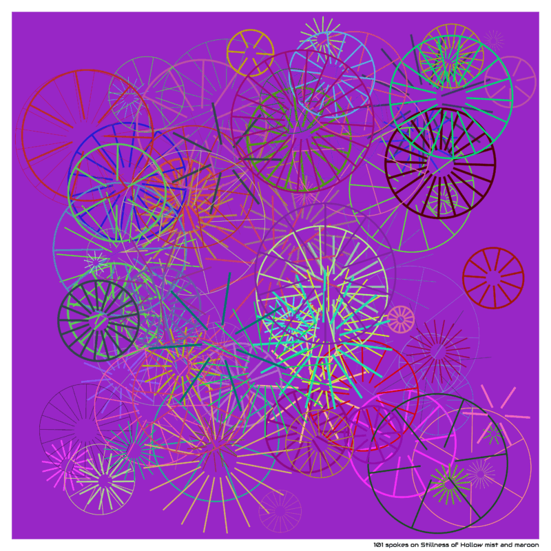 101 spokes on Stillness of Hollow mist and maroon