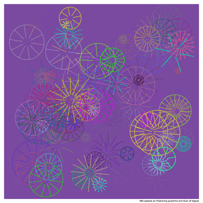 105 spokes on Flickering graphite and Ruin of Signal