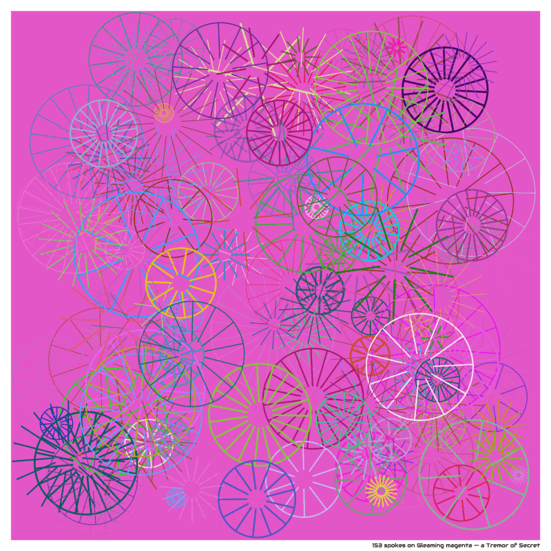 153 spokes on Gleaming magenta — a Tremor of Secret