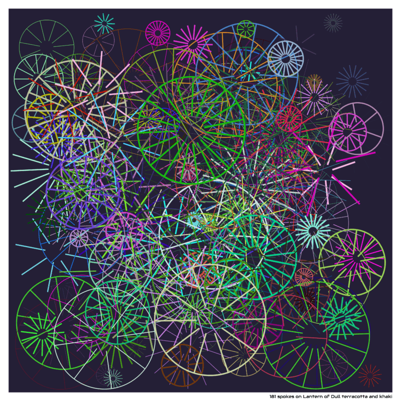 181 spokes on Lantern of Dull terracotta and khaki