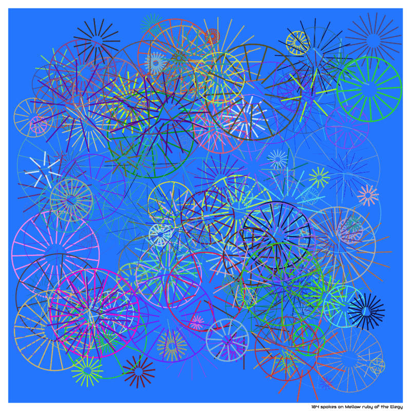 184 spokes on Mellow ruby of the Elegy