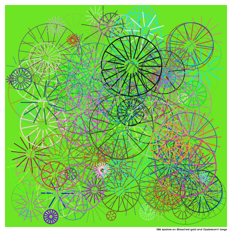 186 spokes on Bleached gold and Opalescent beige