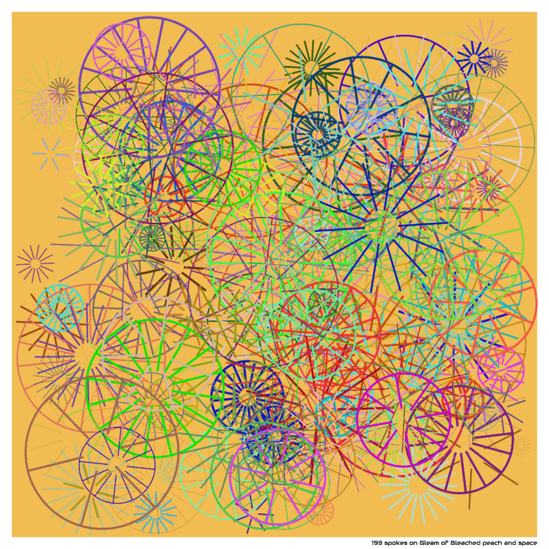 193 spokes on Gleam of Bleached peach and space
