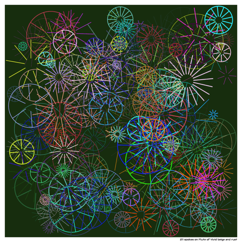211 spokes on Flute of Vivid beige and rust