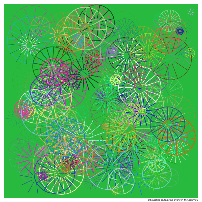 216 spokes on Glowing Stone in the Journey