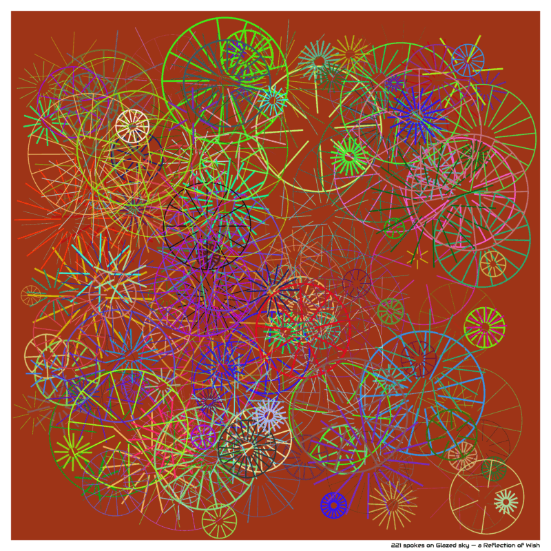 221 spokes on Glazed sky — a Reflection of Wish