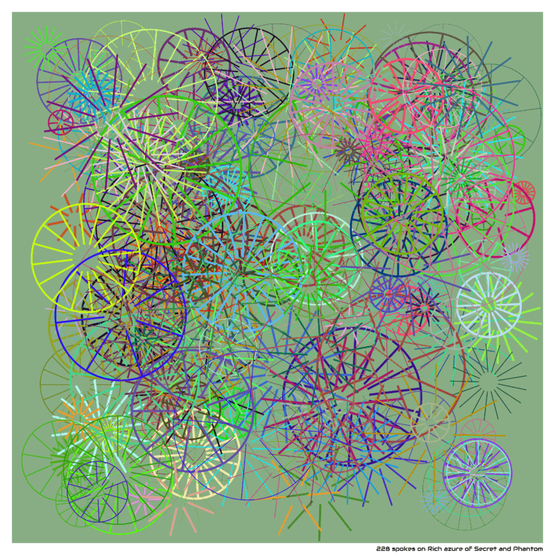 228 spokes on Rich azure of Secret and Phantom