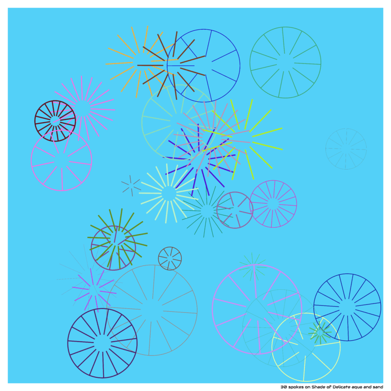 30 spokes on Shade of Delicate aqua and sand