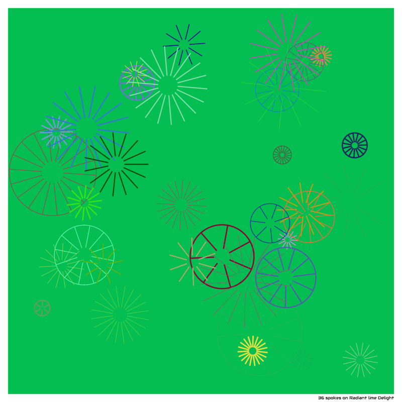 36 spokes on Radiant lime Delight