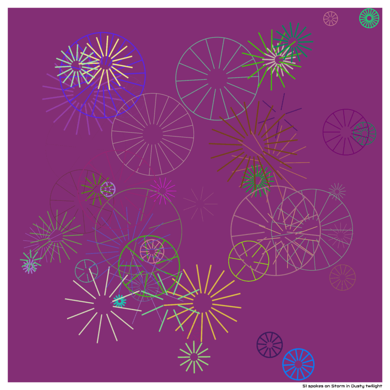 51 spokes on Storm in Dusty twilight