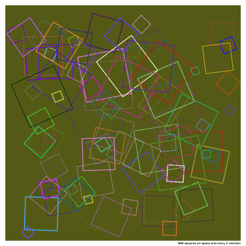 100 squares on space and ivory in Horizon