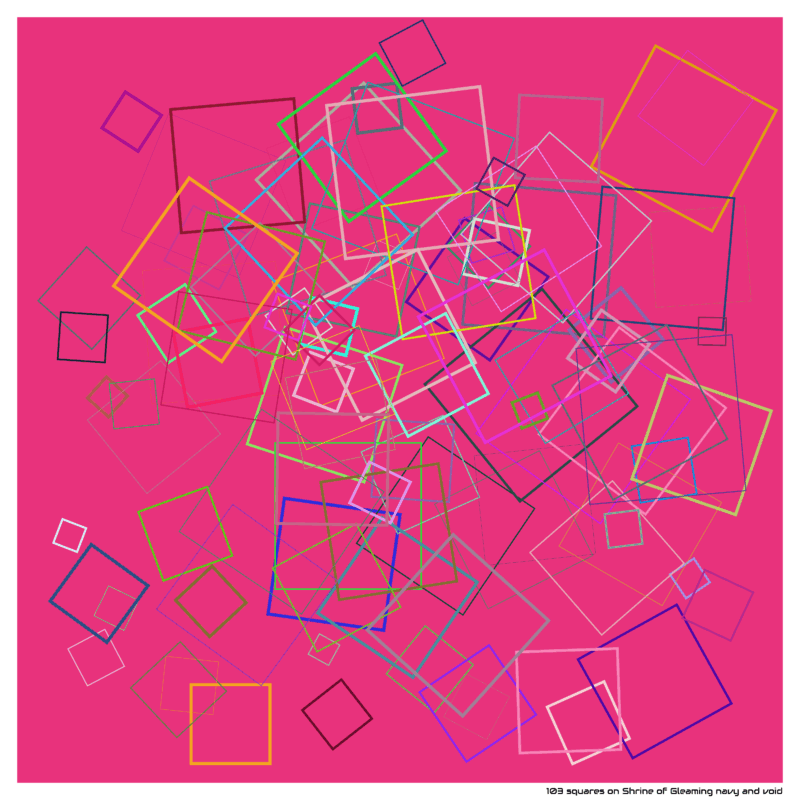 103 squares on Shrine of Gleaming navy and void
