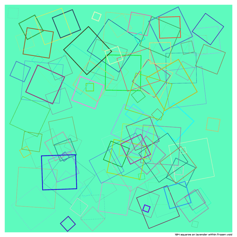 104 squares on lavender within frozen void