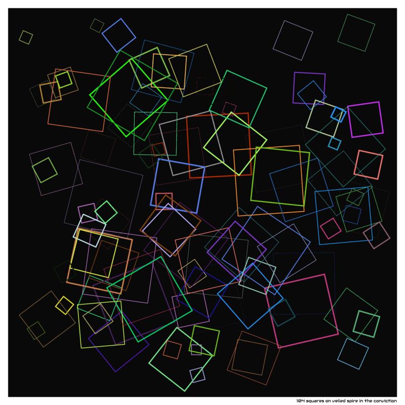 104 squares on veiled spire in the conviction